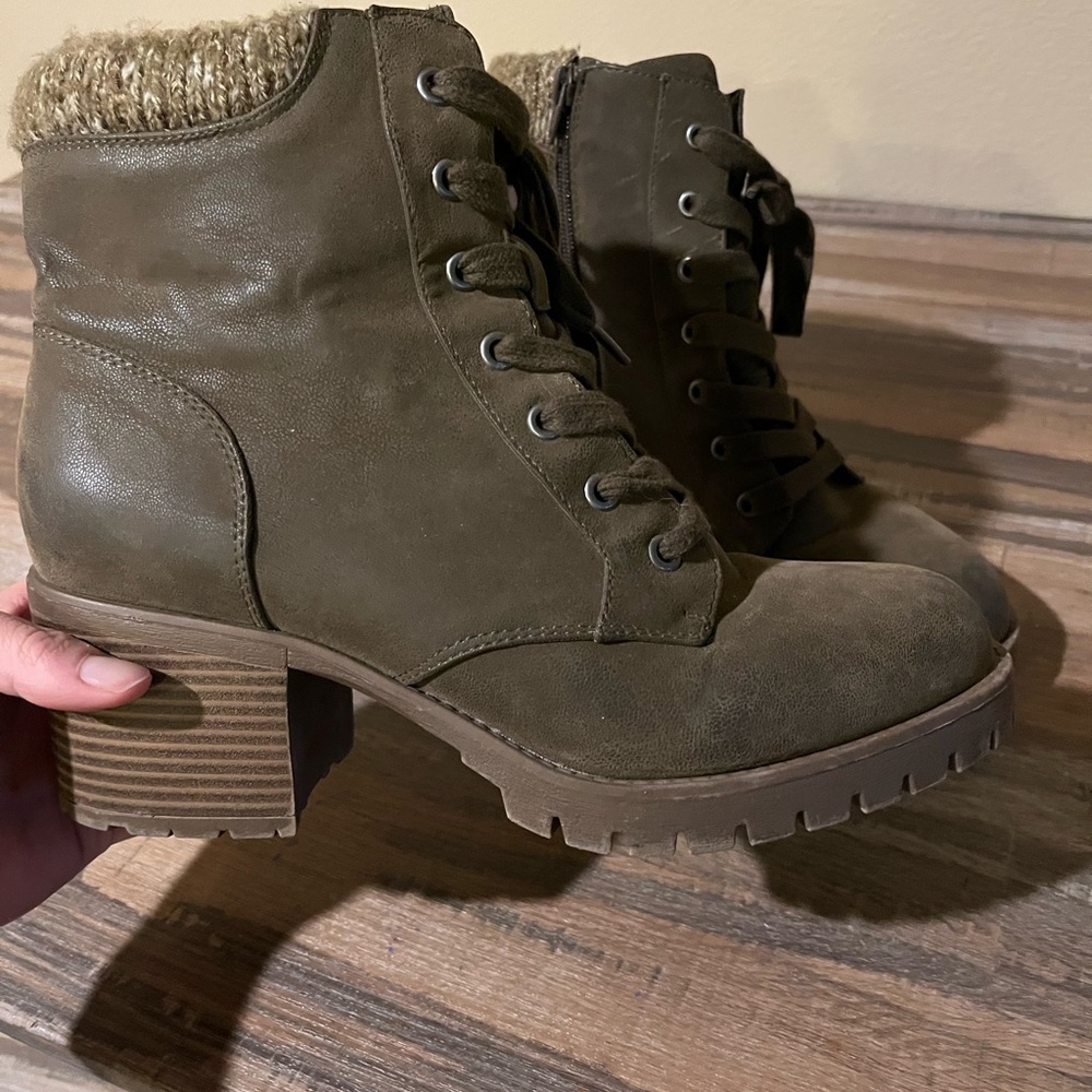 Target Olive Lace Up Ankle Boots